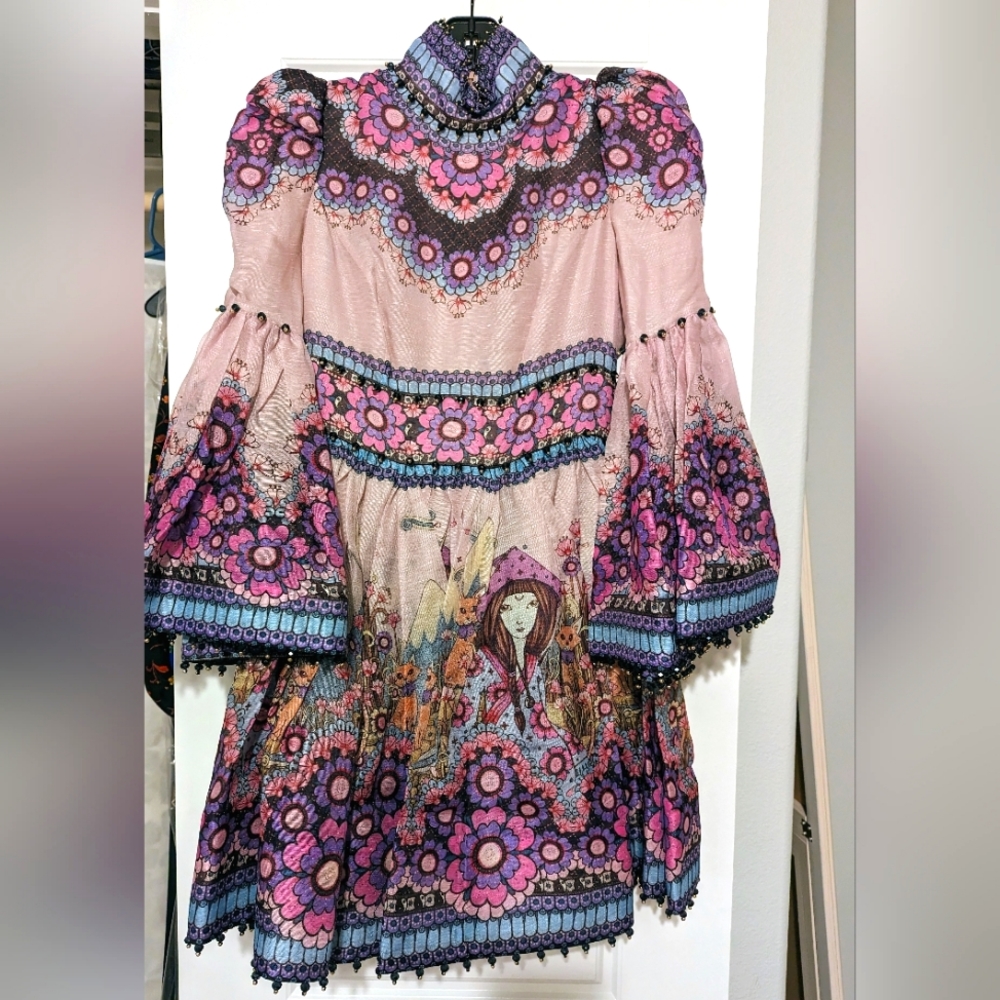 Zimmermann Celestial Bell Sleeve Minidress NWT